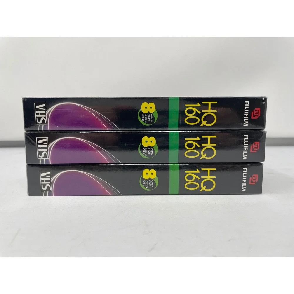 Lot of 3 Fujifilm HQ160 VHS Tapes Sealed Blank 8 Hour‎ Video Cassette New